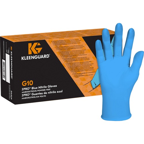 Kleenguard G10 Blue Nitrile Gloves - X-Large Size - For Right/Left Hand - Nitrile - Blue - Comfortable, Textured Fingertip, Secure Grip, High Tactile Sensitivity, Food Safe, Non-sterile, Latex-free - For Touchscreen Device, Food, General Purpose - 90 / Bo