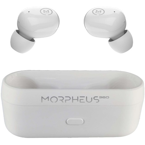 Morpheus 360 Spire True Wireless Earbuds - Bluetooth In-Ear Headphones with Microphone - TW1500W - HiFi Stereo - 20 Hour Playtime - Binaural - In-ear Wireless Headphones - Magnetic Charging Case - USB Charging - Waterproof/Sweatproof IPX4 - Designed for S