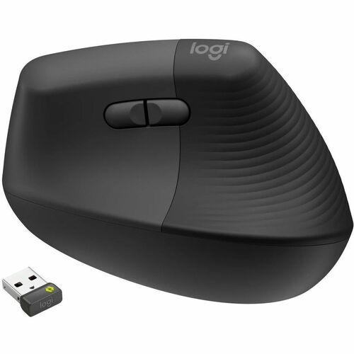 Logitech Lift Ergo Mouse - Optical - Wireless - Bluetooth/Radio Frequency - Graphite - USB - 4000 dpi - Scroll Wheel - 4 Button(s) - Small/Medium Hand/Palm Size - Right Handed