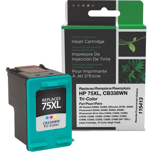 Clover Technologies Remanufactured Ink Cartridge - Alternative for HP 75XL - Tri-color - Inkjet - High Yield - 520 Pages - 1 Each - Ink Cartridges & Printheads - CIG115413