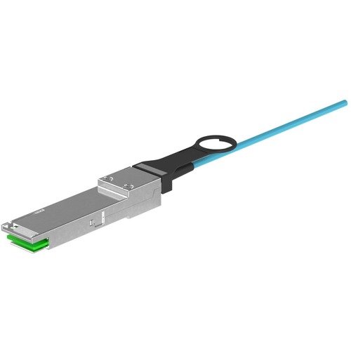Panduit AOC Assembly, QSFP28 to QSFP28, 100G, OM4, 5m - 16.40 ft Fiber Optic Network Cable for Network Device - First End: 1 x QSFP28 Network - Second End: 1 x QSFP28 Network - 100 Gbit/s - Aqua - 1