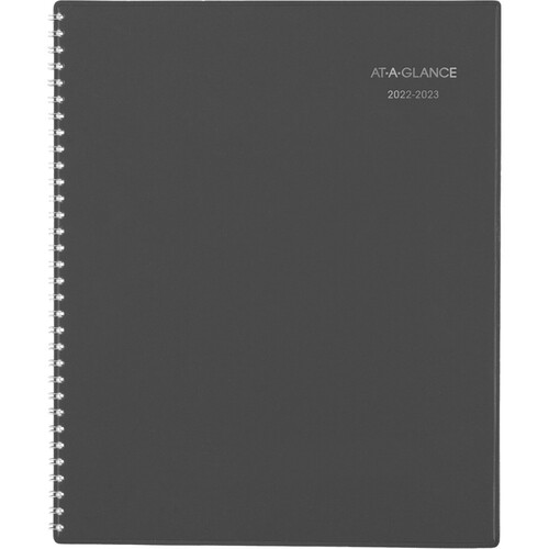 At-A-Glance DayMinder Academic 2022-2023 Monthly Planner, Charcoal, Large, 8 1/2" x 11" - Large Size - Academic - Julian Dates - Monthly - 12 Month - July 2022 - June 2023 - 1 Month Double Page Layout - 8 1/2" x 11" White Sheet - Wire Bound - Gray - Poly,