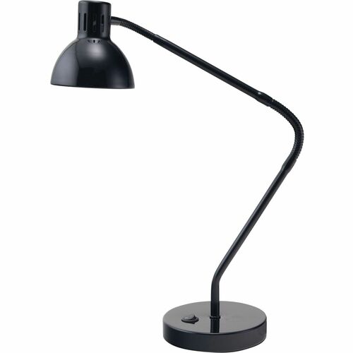 Victory Light V-Light LED Gooseneck Desk Lamp - 18" Height - 5 W LED Bulb - Glossy Black - Gooseneck, Energy Saving, Adjustable Height, Flexible - Metal - Desk Mountable - Black - for Desk, Home, Office