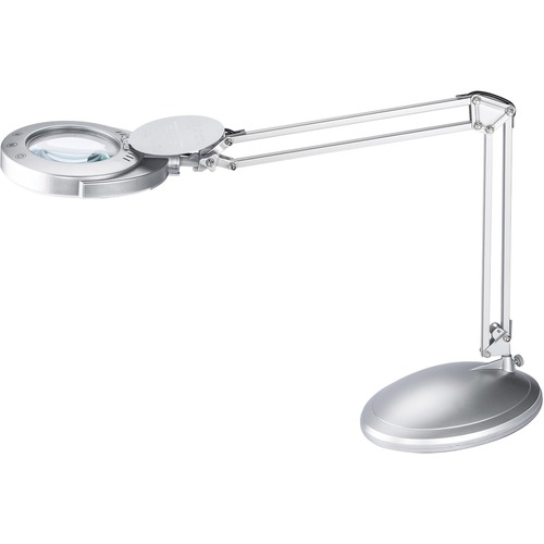 Victory Light LED Magnifying Lamp - 48" Height - 8.8" Width - 4.60 W LED Bulb - Silver - Adjustable Arm, Adjustable Height - 400 lm Lumens - Metal - Desk Mountable - Silver - for Crafting, Sewing, Workspace