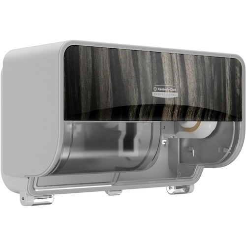 Kimberly-Clark Professional ICON Standard Roll Horizontal Toilet Paper Dispenser - Coreless - 2 x Roll - Warm Marble - Refillable, Key Lock - 1 Each