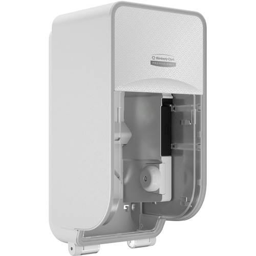 Kimberly-Clark Professional ICON Standard Roll Vertical Toilet Paper Dispenser - Coreless - 2 x Roll - White Mosaic - Refillable, Key Lock - 1 Each