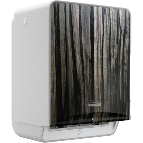 Kimberly-Clark Professional ICON Auto Roll Towel Dispenser - Touchless Dispenser - 16.5" Height x 12.4" Width x 10.2" Depth - Ebony Woodgrain - Automatic, Hinged, Jam-free, Key Lock, Push Button, Long Lasting - 1 Each