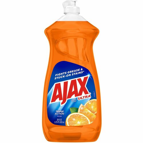 AJAX Triple Action Dish Soap - 28 fl oz (0.9 quart) - Orange Scent - Pleasant Scent, Phosphate-free, Kosher-free - Orange - 1 Each