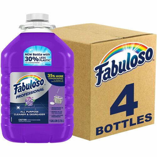 Fabuloso All-Purpose Cleaner - 128 fl oz (4 quart) - Lavender, Fresh ScentBottle - 4 / Carton - Long Lasting, pH Neutral, Rinse-free, Deodorize, Easy to Use, Residue-free - Purple