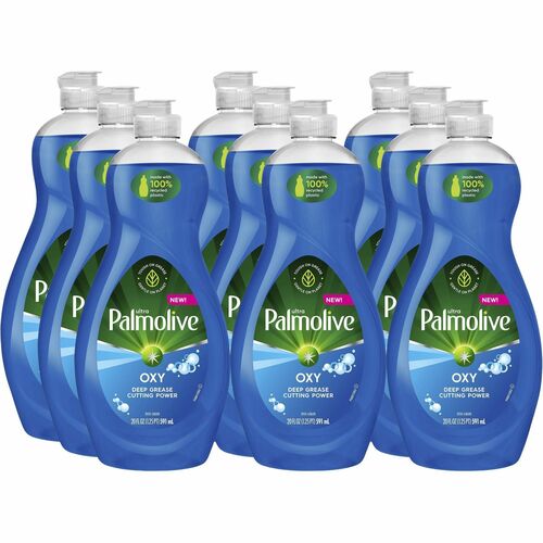 Palmolive Ultra Dish Soap Oxy Degreaser - Concentrate - 20 fl oz (0.6 quart) - Residue-free, Dry Resistant, Eco-friendly, Biodegradable, Phosphate-free, Paraben-free - Blue - 9 / Carton