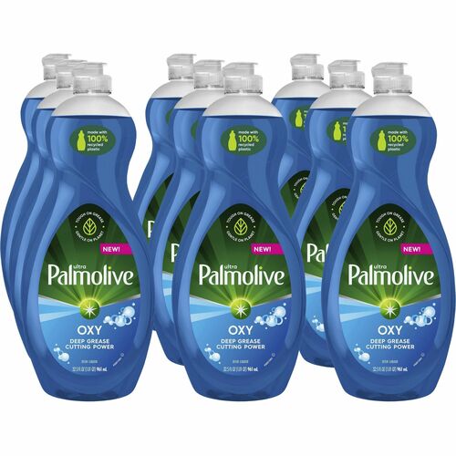 Palmolive Ultra Dish Soap Oxy Degreaser - Concentrate - 32.5 fl oz (1 quart) - 9 / Carton - Residue-free, Soft, Biodegradable, Phosphate-free, Paraben-free, Eco-friendly - Multi