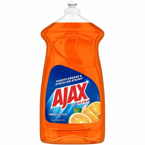 AJAX Triple Action Dish Soap - 52 fl oz (1.6 quart) - Orange Scent - 1 Each - Pleasant Scent, Phosphate-free, Kosher-free - Orange