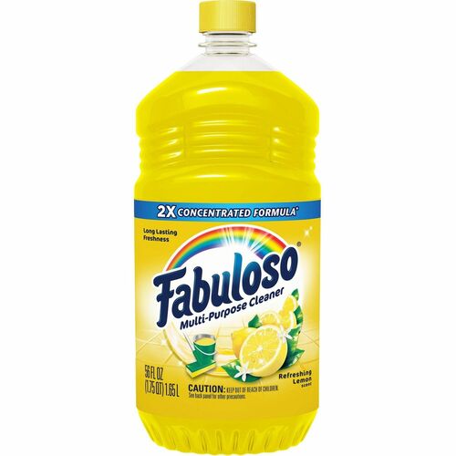 Fabuloso Multi-Purpose Cleaner - 56 fl oz (1.8 quart) - Lemon Scent - Rinse-free, Residue-free, Long Lasting - Yellow - 1 Bottle