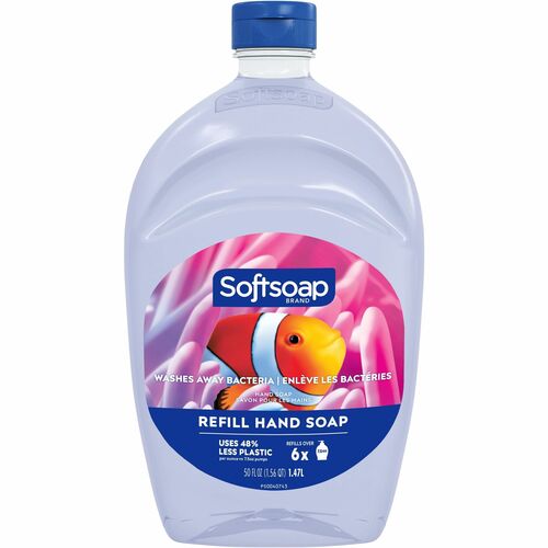 Softsoap Aquarium Design Liquid Hand Soap - Fresh Scent ScentFor - 50 fl oz (1478.7 mL) - Bacteria Remover, Dirt Remover, Soil Remover - Hand, Skin - Moisturizing - Clear - Rich Lather, Recyclable, Paraben-free, Phthalate-free, pH Balanced, Biodegradable,