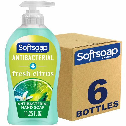 Softsoap Antibacterial Soap Pump - Fresh Citrus ScentFor - 11.3 fl oz (332.7 mL) - Pump Bottle Dispenser - Bacteria Remover - Hand, Skin, Kitchen, Bathroom - Moisturizing - Antibacterial - Green - Refillable, Paraben-free, Phthalate-free, pH Balanced, Bio
