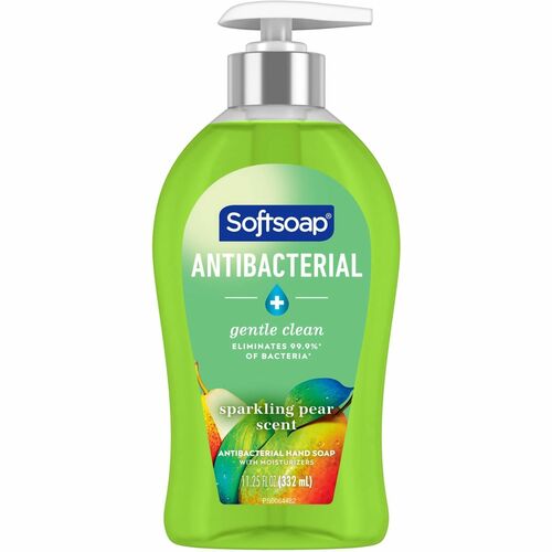 Softsoap Antibacterial Liquid Hand Soap - Sparkling Pear ScentFor - 11.3 fl oz (332.7 mL) - Pump Bottle Dispenser - Bacteria Remover - Hand, Skin - Moisturizing - Antibacterial - Green - Refillable, Recyclable, Paraben-free, Phthalate-free, Biodegradable,