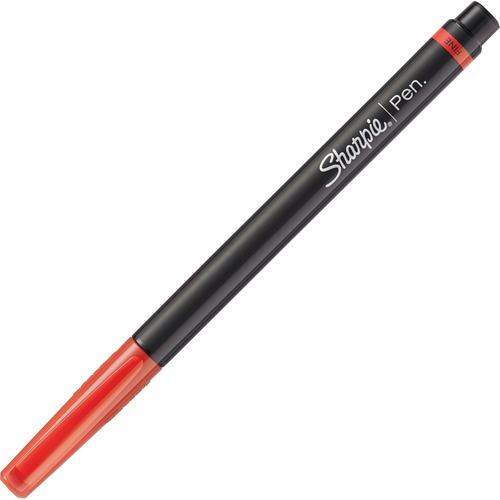 Sharpie Fine Point Pen - Fine Pen Point - Red - Silver Barrel - 1 Each