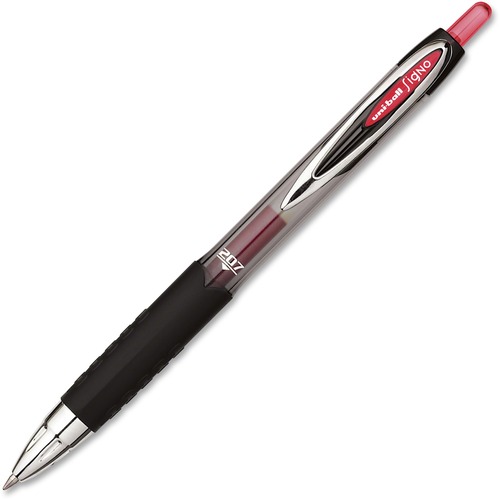 uniball™ 207 Retractable Gel - 0.7 mm (0.03") Medium Pen Point - Refillable - Retractable - Red Ink - Gel-based - 1 Each