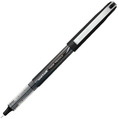 uniball™ Vision Needle Rollerball Pens - Micro Pen Point - 0.5 mm Pen Point Size - Black - 1 Each