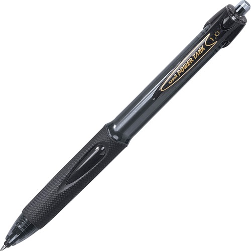 uniball™ Power Tank Retractable Ballpoint Pens - 1 mm (0.04") Medium Pen Point - Refillable - Retractable - Black Ink - Black Barrel - 1 Each