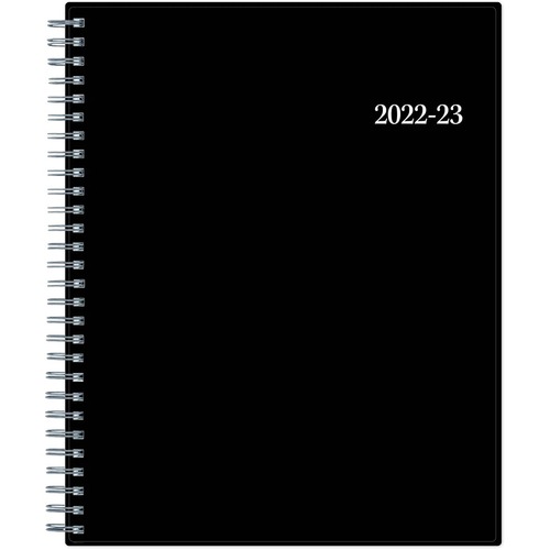 Blue Sky™ Monthly Planner, 8” x 10”, Enterprise, July 2022 To June 2023, 130615-A - Large Size - Academic - Monthly - 12 Month - July 2022 - June 2023 - 8" x 10" White Sheet - Twin Wire - Desk - Paper - Black CoverFlexible, Sturdy, Light