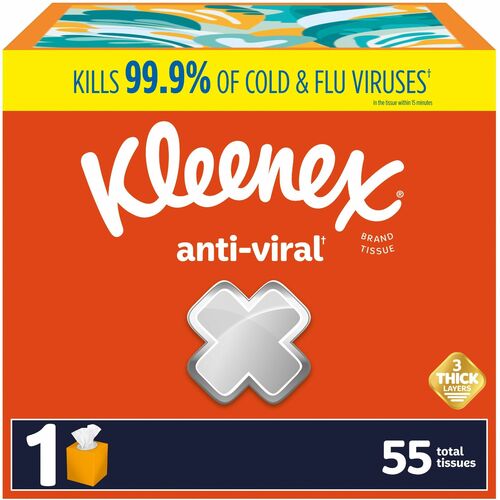 Kleenex Anti-viral Facial  Tissue CUBE 55SHEETS/BX 27/CS