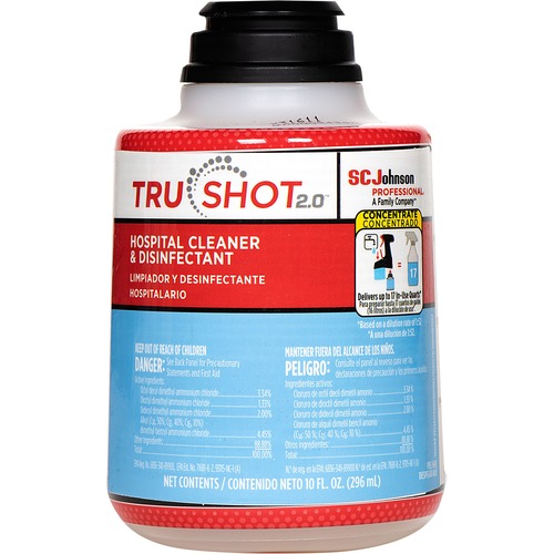 TruShot 2.0 Hospital Disinfectant - Concentrate - 10 fl oz (0.3 quart)Cartridge - 4 / Carton - Fragrance-free - Red