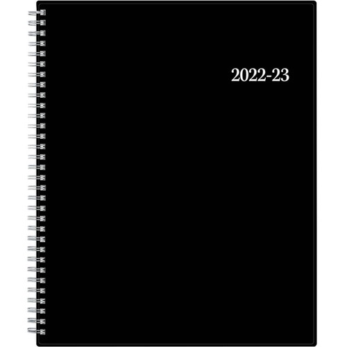 Blue Sky™ Academic Weekly/Monthly Planner, Letter Size, Enterprise, July 2022 To June 2023, 100149-A - Large Size - Academic/Professional - Weekly, Monthly - 12 Month - July 2022 - June 2023 - 8 1/2" x 11" White Sheet - Twin Wire - Paper - Black Cov