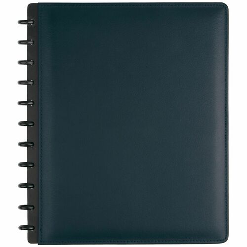 TUL® Discbound Notebook With Leather Cover, Letter Size, Narrow Ruled, 60 Sheets, Navy - 60 Sheets - 120 Pages - Disc - Narrow Ruled - 11 Hole(s) - Letter - 11" x 8 1/2" - 11" x 9.5" x 0.8" - White Paper - NavyLeather Cover - Refillable - Recycled - 1