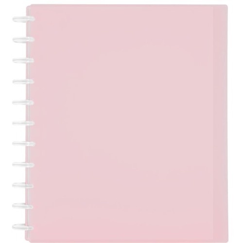 TUL; Discbound Student Notebook With Poly Cover, Letter Size, 3-Subject, Narrow Ruled, 75 Sheets, Pink - 3 Subject(s) - 75 Sheets - Disc - Narrow Ruled - 11 Hole(s) - Letter - 11" x 8 1/2" - 11" x 8.5" x 1" - White Paper - PinkPoly Cover - Refillable - Re