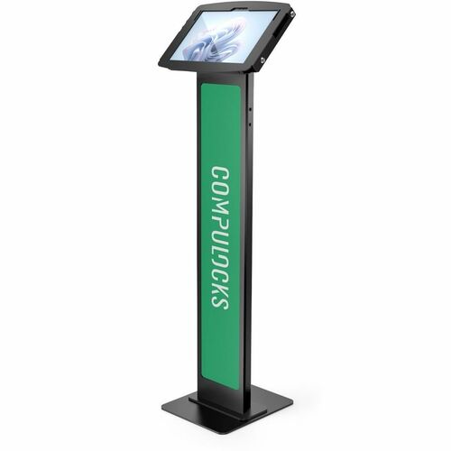 Compulocks Surface Pro/Go Enclosure Brandable Floor Stand - Space BrandMe - Up to 13" Screen Support - Floor, Freestanding - Aluminum - Black