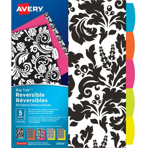 Avery® - 5 Tab(s) - 5 Tab(s)/Set - 3 Hole Punched - 1 Set
