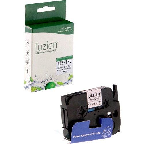 fuzion Remanufactured Replacement Tape - Black on Clear - Rectangle - Black on Clear - 1 Each