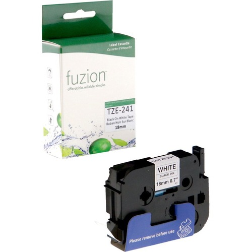 fuzion Remanufactured Replacement Tape - Black on White - Rectangle - Black on White - 1 Each