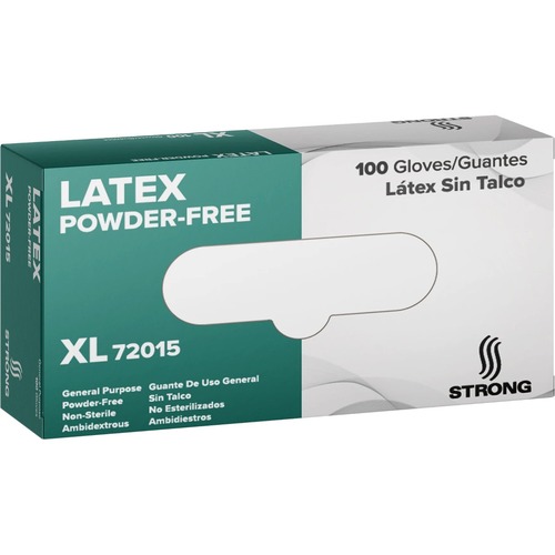 STRONG General Purpose Latex Gloves - Powder Free - X-Large Size - Cream - For General Purpose, Janitorial Use, Cleaning, Salon, Hospitality, Food Handling, Tattoo Studio, Food - 1000 / Case