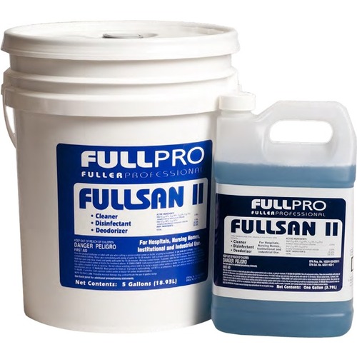 Fuller FullSan II Cleaner/Degreaser/Disinfectant - 128 fl oz (4 quart) - Citrus Scent - 4 - Water Soluble - Clear Blue-1 Gallon