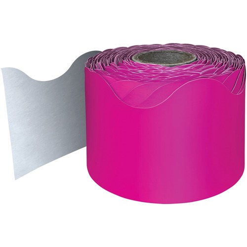 Carson Dellosa Education 65' Hot Pink Rolled Scalloped Borders Grade K-3 - Holiday, Valentine's Day, Spring Theme/Subject - 2.25" (57.2 mm) Width x 780" (19812 mm) Length - Hot Pink - 1 Roll