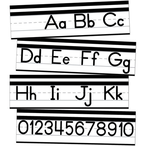 Carson Dellosa Education Alphabet Line: Manuscript Mini Bulletin Board Set Grade PK-5 - Theme/Subject: Simply Boho, Simply Stylish, Simply Safari, Farmhouse - Skill Learning: Alphabet, Number, Letter - 8 Pieces - 4-11 Year Set - Bulletin Board Sets - CDP110540