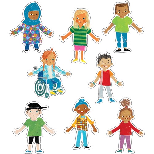 Carson Dellosa Education All Are Welcome Kids Cut-Outs - Classroom, Decoration, Fun and Learning, Display, Door, Party, Award - 36 / Pack - Card Stock - Accents - CDP120625