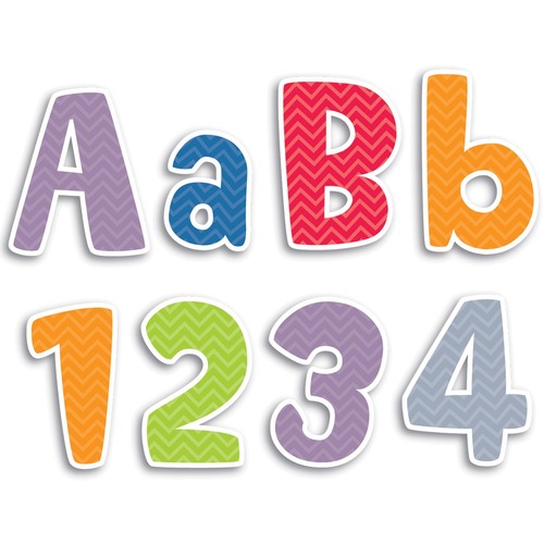 Creative Teaching Press 4" Designer Letters - Chevron Solids Pattern - 4" (101.6 mm) Height - 216 / Pack - Non-Magnetic Letters & Numbers - CTC01893