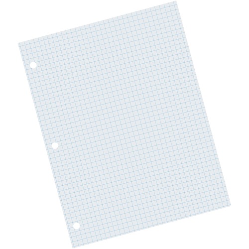 Dixon Quadrille/Graph Paper - 500 Sheets - Quad Ruled Front Ruling - 3 Hole(s) - Letter - 8 1/2" (215.90 mm) x 11" (279.40 mm) Sheet Size - White Paper - Hole-punched, Recyclable