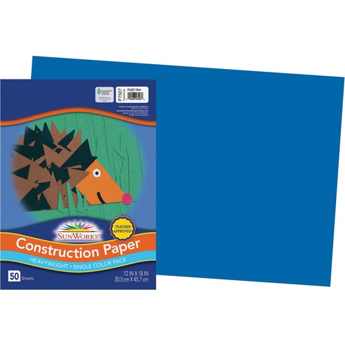 Prang Construction Paper - Construction, School Project, Art Project, Craft Project - 12" (304.80 mm)Width x 18" (457.20 mm)Length - 25 / Carton - Bright Blue - Groundwood