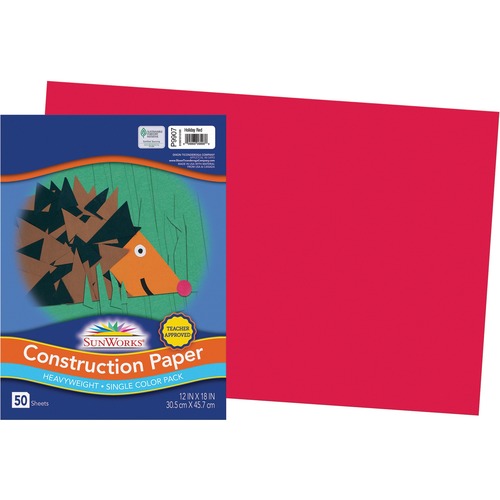 Prang Construction Paper - Construction, School Project, Art Project, Craft Project - 12" (304.80 mm)Width x 18" (457.20 mm)Length - 25 / Carton - Holiday Red - Groundwood