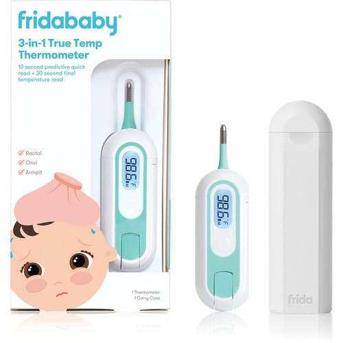 Frida 3-in-1 True Temp Thermometer - Backlit Digital Display, Flexible Tip