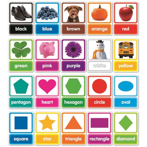 Scholastic Colours & Shapes in Photos Bulletin Board Set - Skill Learning: Color, Shape - 20 Pieces - 4-7 Year Set