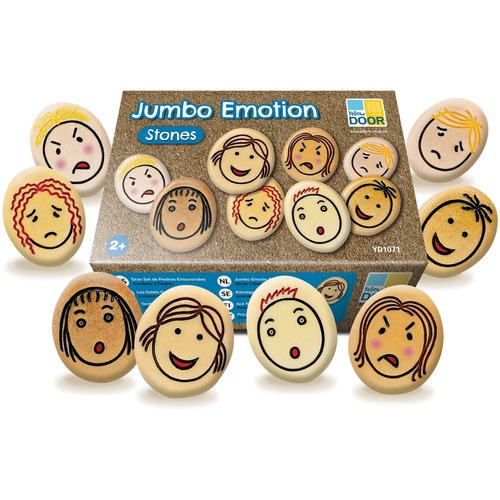 Yellow Door Jumbo Emotion Stones - Skill Learning: Expression, Communication, Feeling, Emotion, Identification, Matching - 2 Year & Up