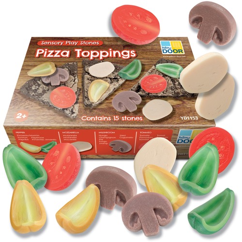 Pizza Toppings Sensory Play Stones - Set of 15 Stones - Kitchen Play - YLDYUS1153