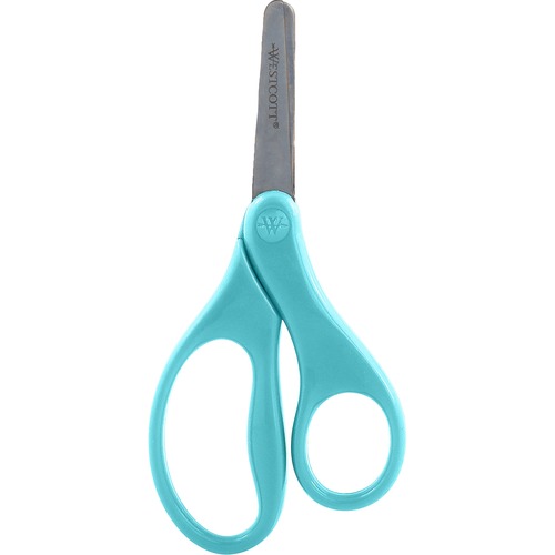 Westcott Antimicrobial Hard Handle Scissors 5" Blue - 5" (127 mm) Cutting Length - Stainless Steel - Blunted Tip - Blue
