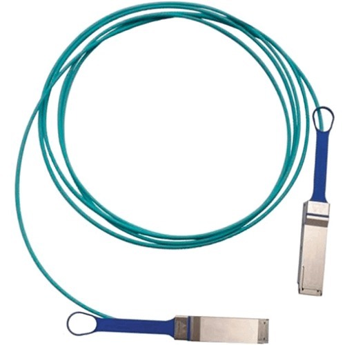 Mellanox Active Fiber Cable, IB QDR/FDR10, 40Gb/s, QSFP, 100m - 328.08 ft Fiber Optic Network Cable for Network Device, Transceiver - First End: 1 x SFF-8685 QSFP Network - Second End: 1 x SFF-8685 QSFP Network - 40 Gbit/s - OFNP, Plenum - Aqua
