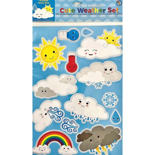Ashley Magnetic Die-Cut Cute Weather Set - Skill Learning: Weather - 14 Pieces - 5+ - 1 Each